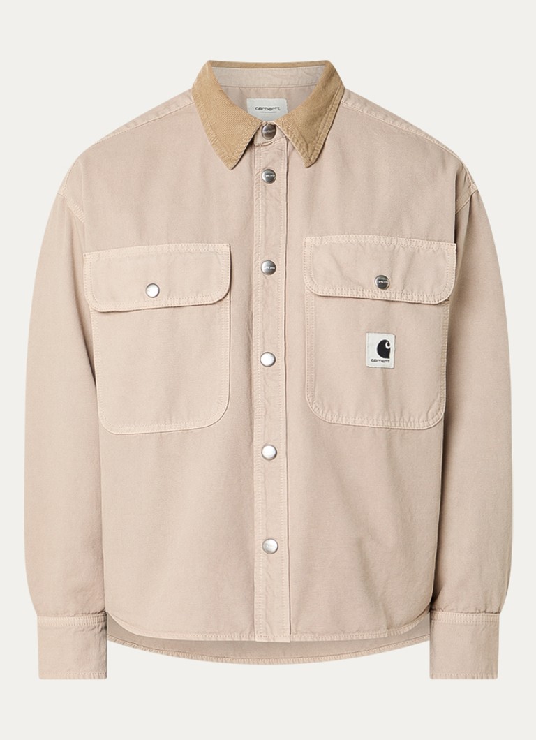 Carhartt WIP Heren Spijkerjas met borstzakken en details van corduroy in de kleur Beige, maat: XS