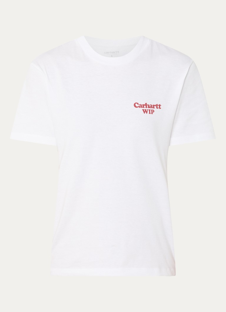 Carhartt WIP Dames T-shirt met logo- en backprint in de kleur Wit, maat: XS