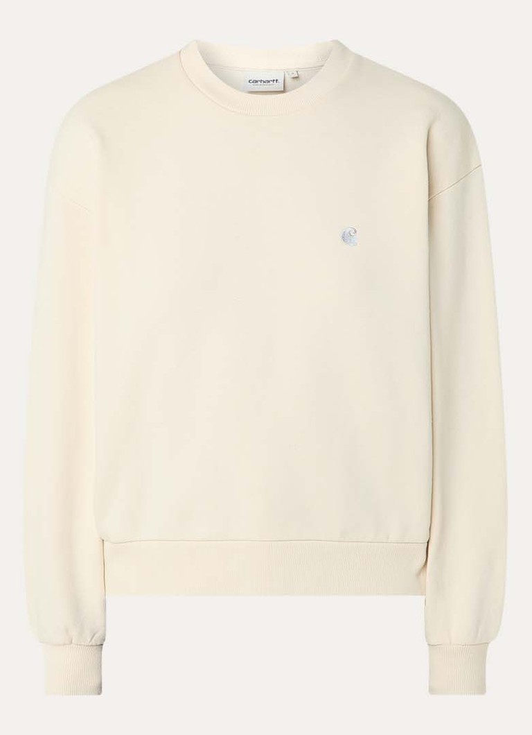 Carhartt WIP Dames Sweater met logoborduring in de kleur Creme, maat: L
