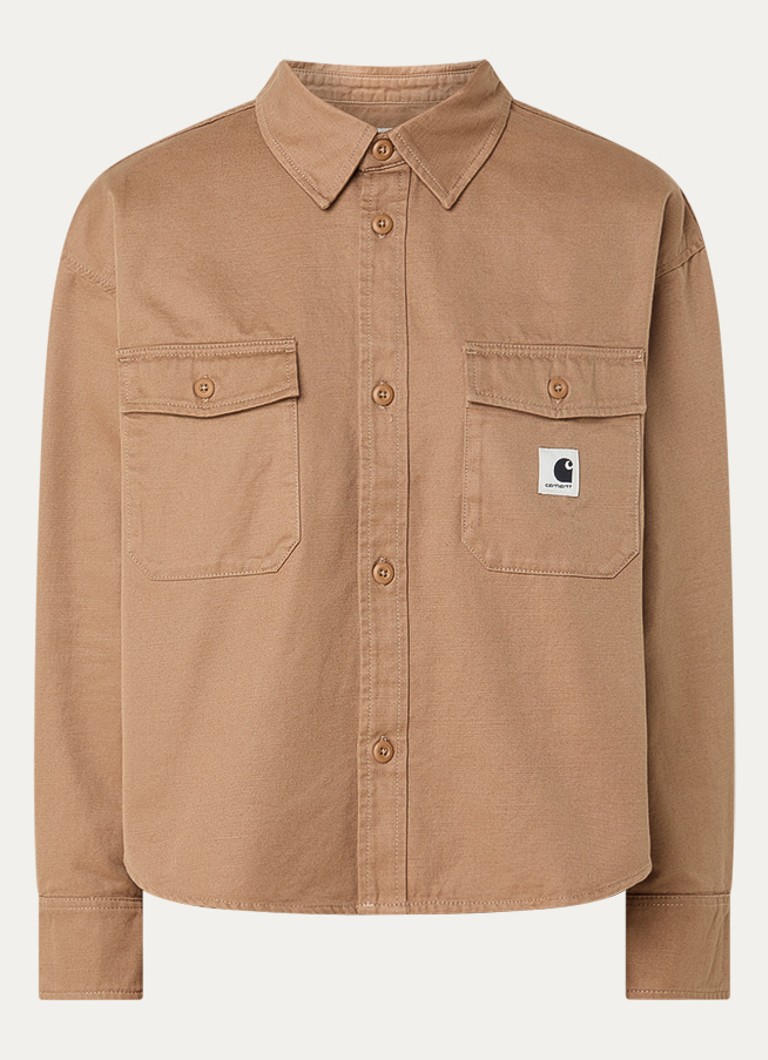 Carhartt WIP Dames Kelly jack met klepzakken en logo in de kleur Camel, maat: XS