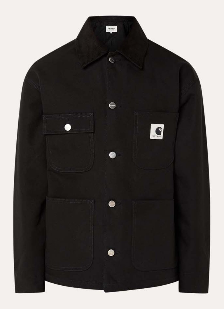 Carhartt WIP Dames Michigan jack met opgestikte zakken en logo in de kleur Zwart, maat: XS