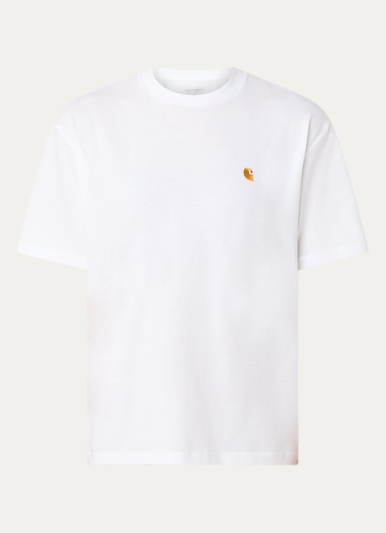 Carhartt WIP Dames Chase T-shirt met logoborduring in de kleur Wit, maat: S