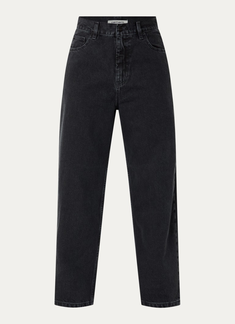 Carhartt WIP Dames High waist straight leg jeans met gekleurde wassing in de kleur Antraciet, maat: XS