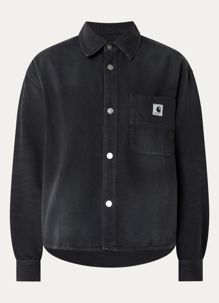 Carhartt WIP Dames Georgia spijkerjas met borstzak in de kleur Zwart, maat: L