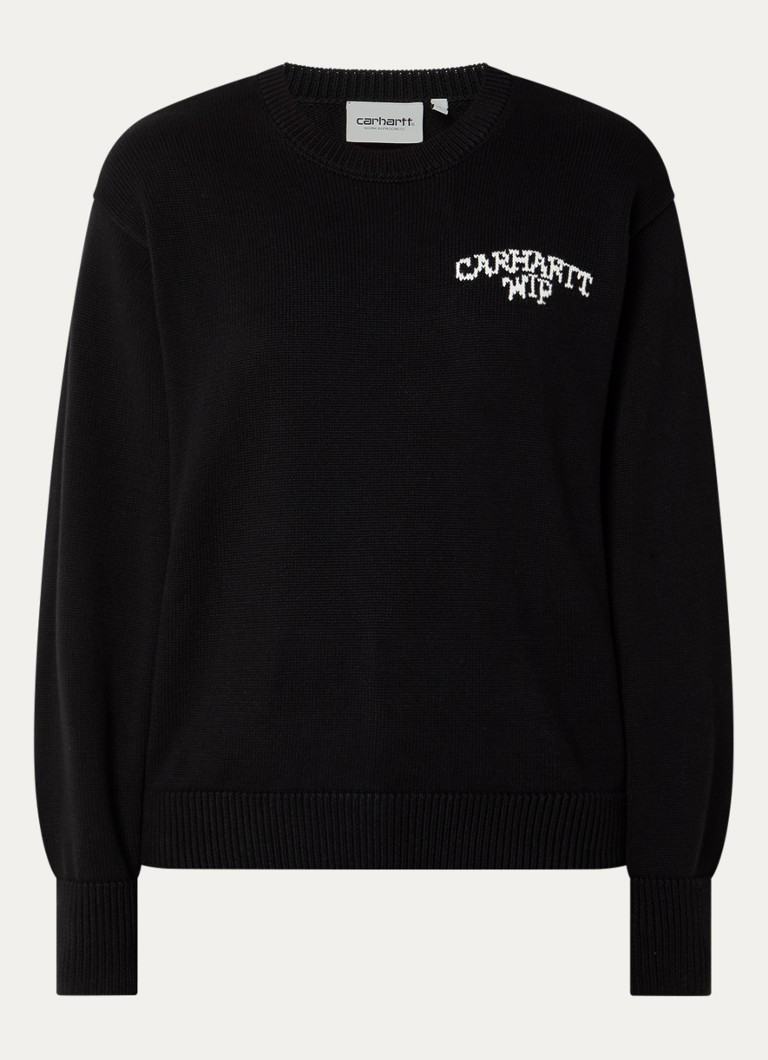 Carhartt WIP Dames Hugging Cats fijngebreide trui met ingebreide print in de kleur Zwart, maat: XS