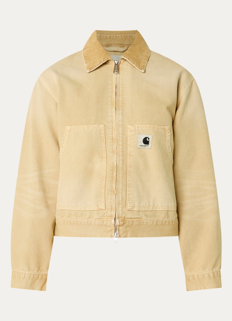 Carhartt WIP Dames Arcan spijkerjas met steekzakken en details van corduroy in de kleur Mosterd, maat: L