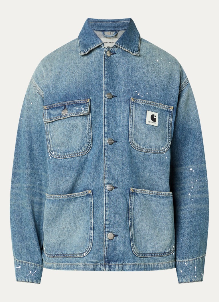Carhartt WIP Dames Michigan spijkerjas met logo in de kleur Indigo, maat: XS