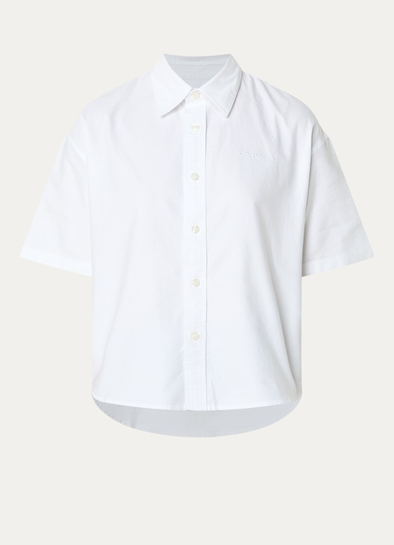 Carhartt WIP Dames Kaia blouse met logoborduring in de kleur Wit, maat: M