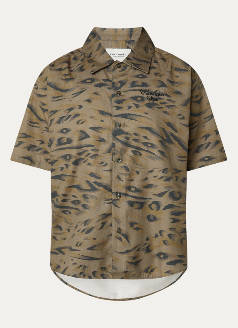 Carhartt WIP Dames Blouse met print en logoborduring in de kleur Olijfgroen, maat: M