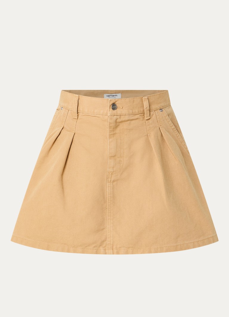 Carhartt WIP Dames Billie mini rok van denim met steekzakken in de kleur Okergeel, maat: M