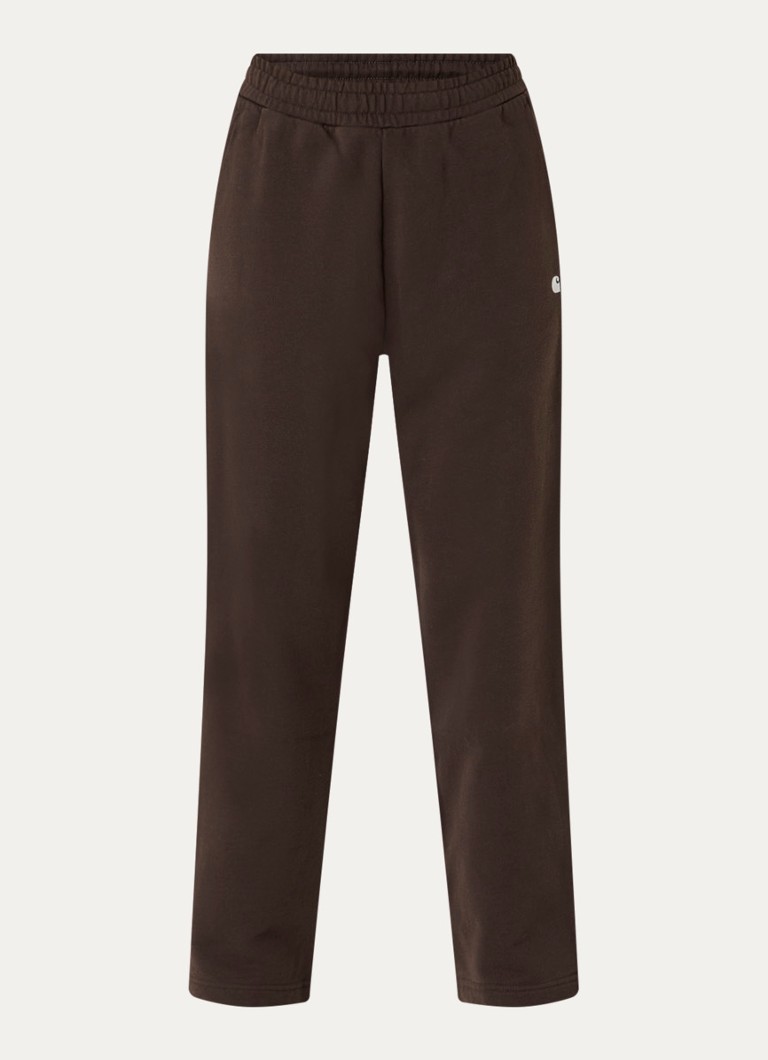 Carhartt WIP Dames Cassie high waist straight fit joggingbroek met steekzakken in de kleur Kastanjebruin, maat: XS