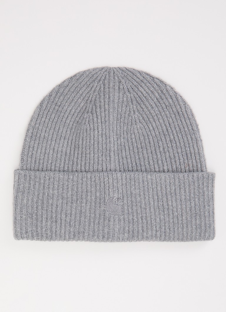 Carhartt WIP Dames Curtis muts met logoborduring in de kleur Grijsmele, maat: ONE SIZE