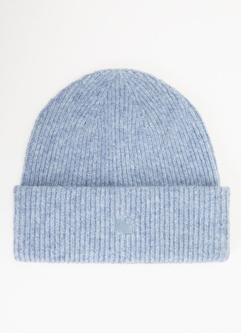 Carhartt WIP Dames Curtis muts met logoborduring in de kleur Lichtblauw, maat: ONE SIZE