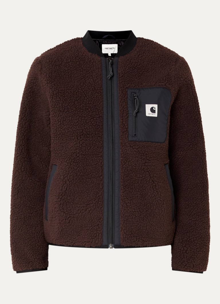 Carhartt WIP Dames Jack van teddy met steekzakken in de kleur Donkerbruin, maat: L