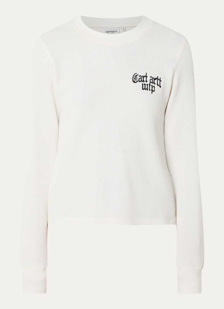 Carhartt WIP Dames Longsleeve met logoprint in de kleur Wit, maat: XS
