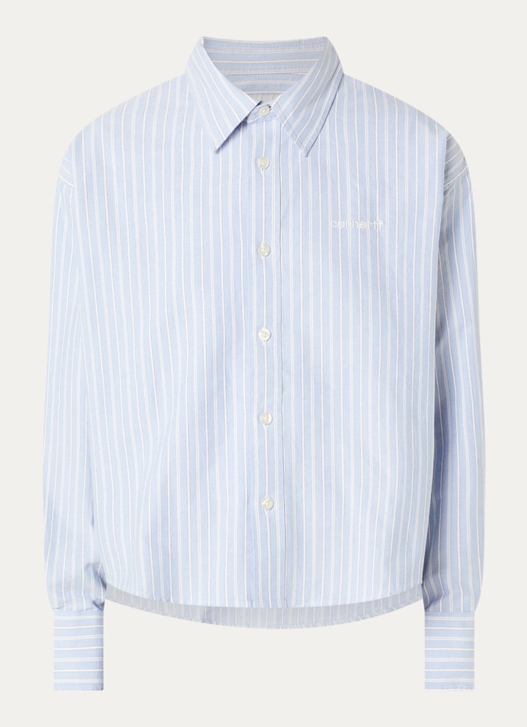Carhartt WIP Dames Kanan blouse met streepprint in de kleur Lichtblauw, maat: S