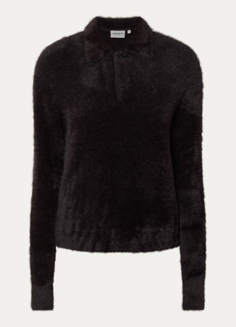Carhartt WIP Dames Maine regular fit polo met kraag in de kleur Zwart, maat: L