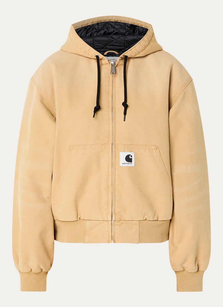 Carhartt WIP Dames Jack met logo en steekzakken in de kleur Camel, maat: M