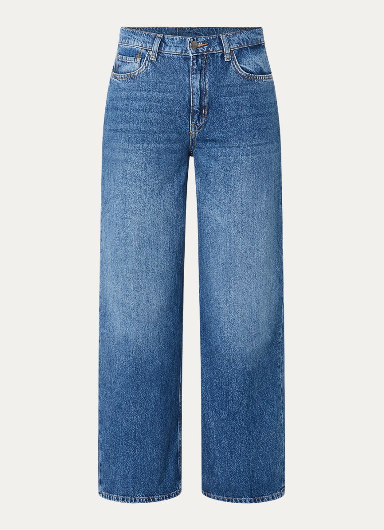 Liu Jo Dames High waist wide leg jeans met medium wassing in de kleur Indigo