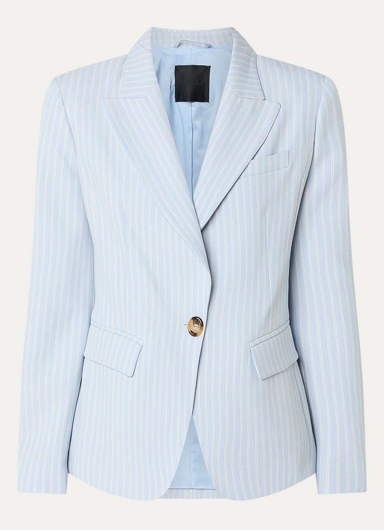 Liu Jo Dames Blazer met lurex en schoudervulling in de kleur Lichtblauw
