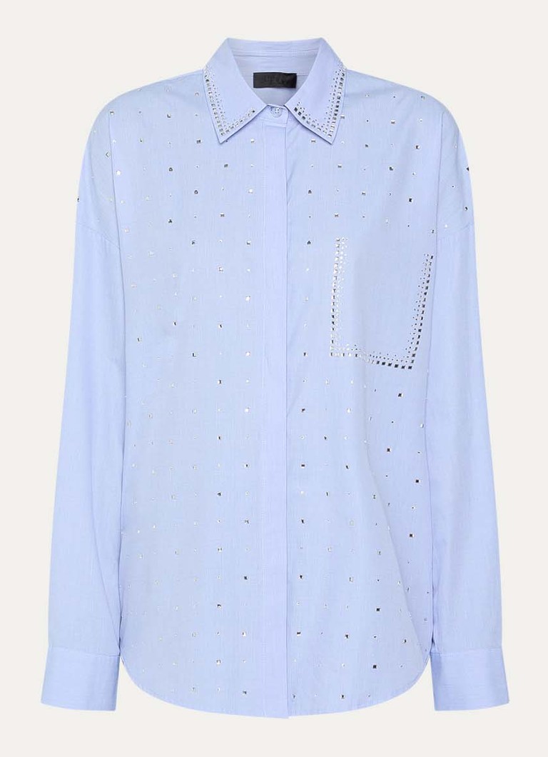 Liu Jo Dames Blouse met strass in de kleur Lichtblauw