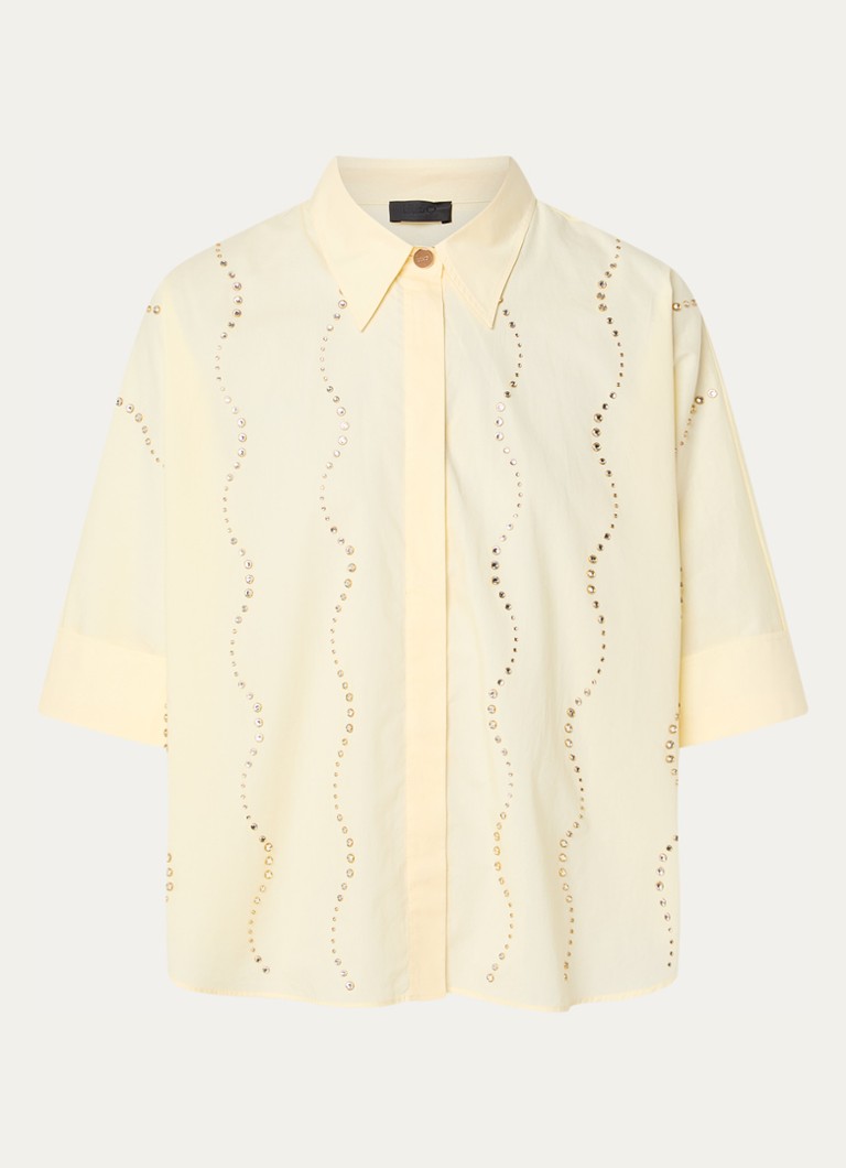 Liu Jo Dames Blouse met strass in de kleur Lichtgeel