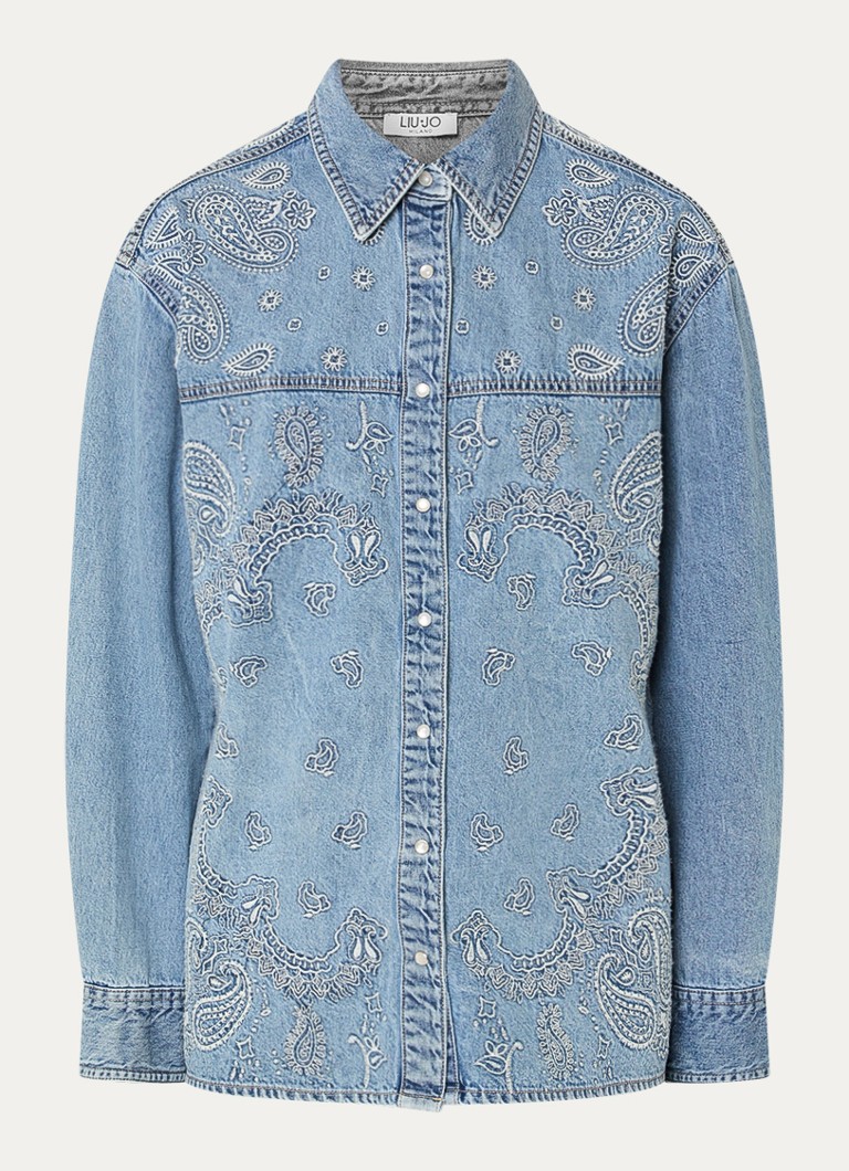 Liu Jo Dames Blouse met borduring in de kleur Indigo