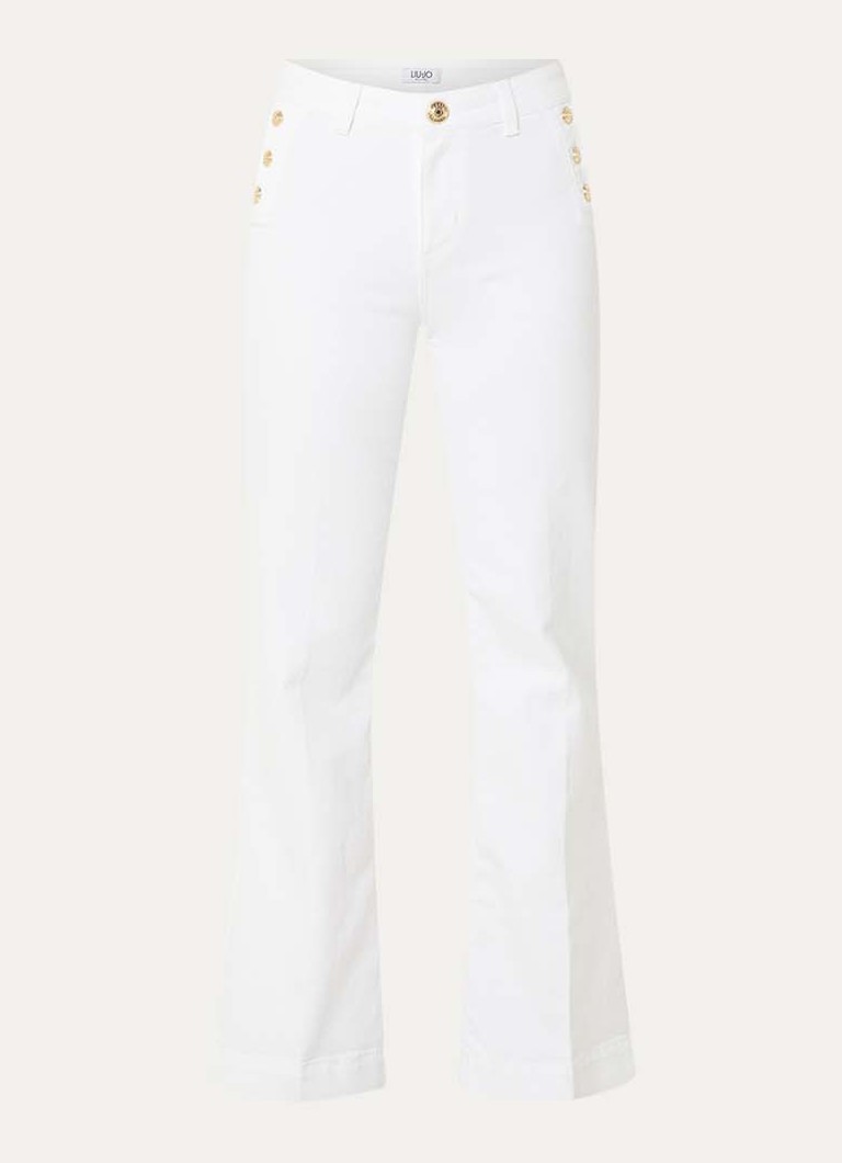 Liu Jo Dames High waist flared jeans met gekleurde wassing in de kleur Wit