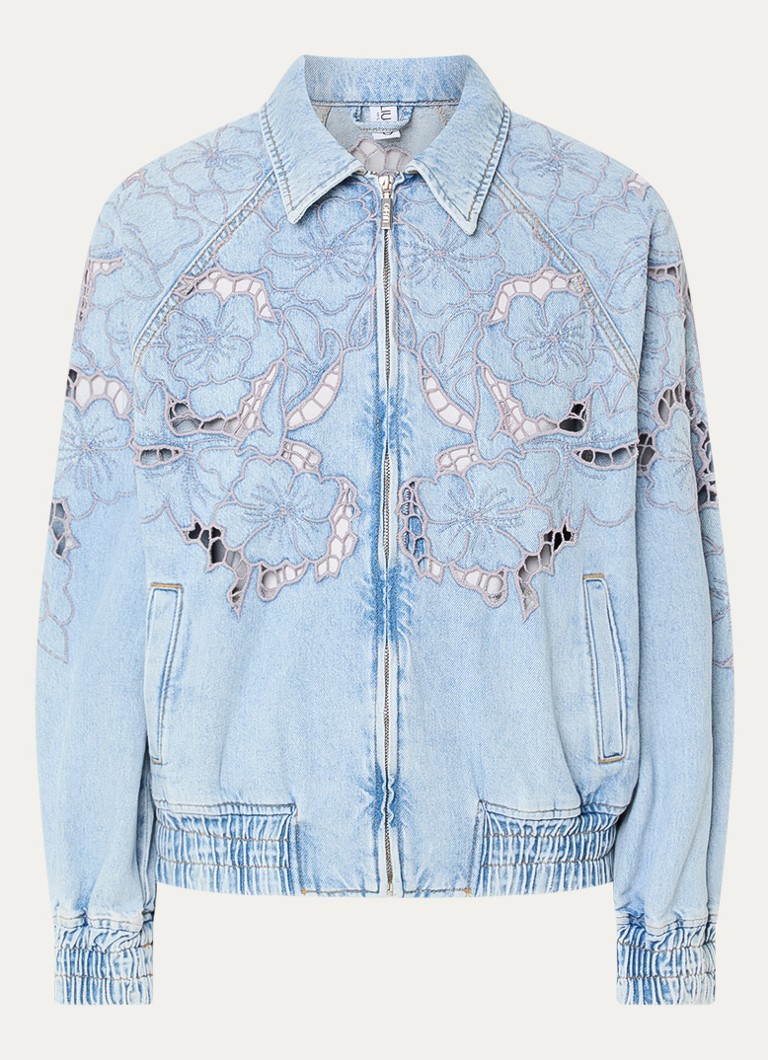 Liu Jo Dames Spijkerjas met broderie en steekzakken in de kleur Indigo