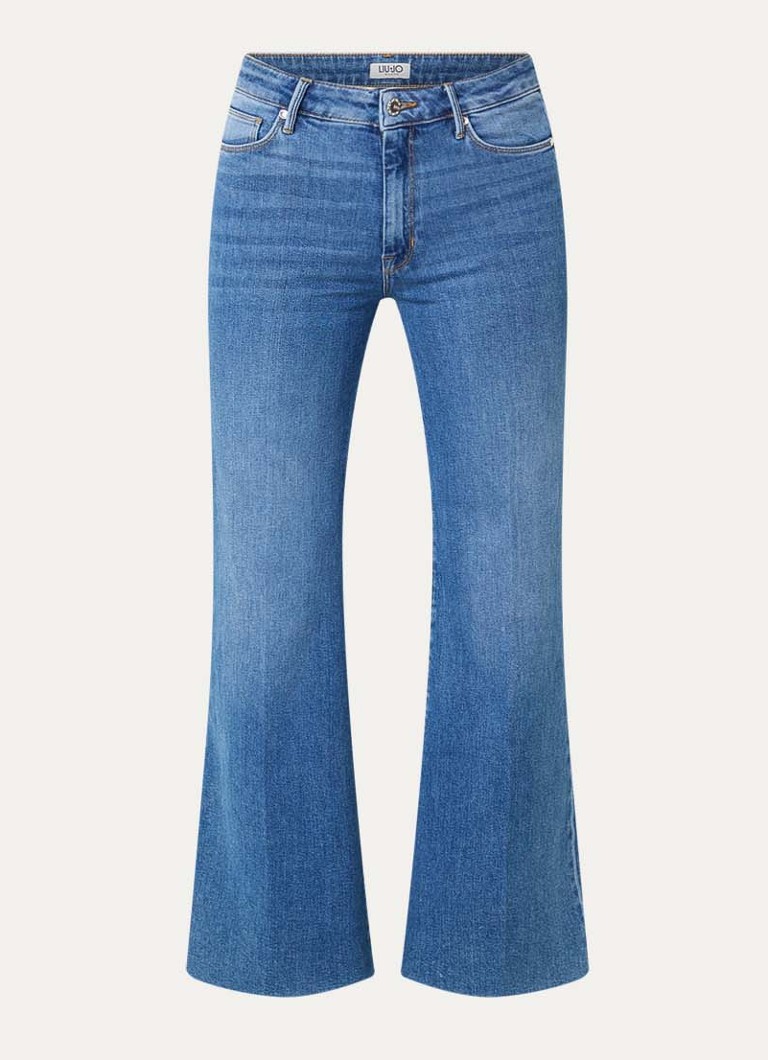 Liu Jo Dames High waist flared jeans met medium wassing in de kleur Indigo