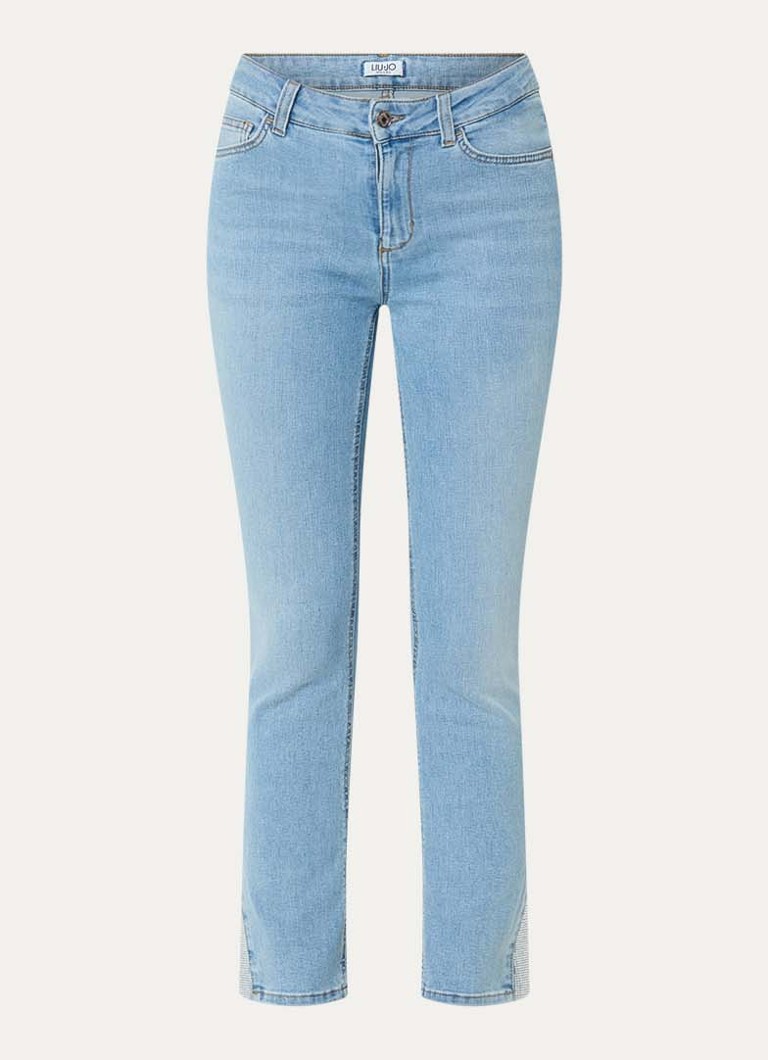 Liu Jo Dames High waist cropped skinny jeans met lichte wassing in de kleur Indigo