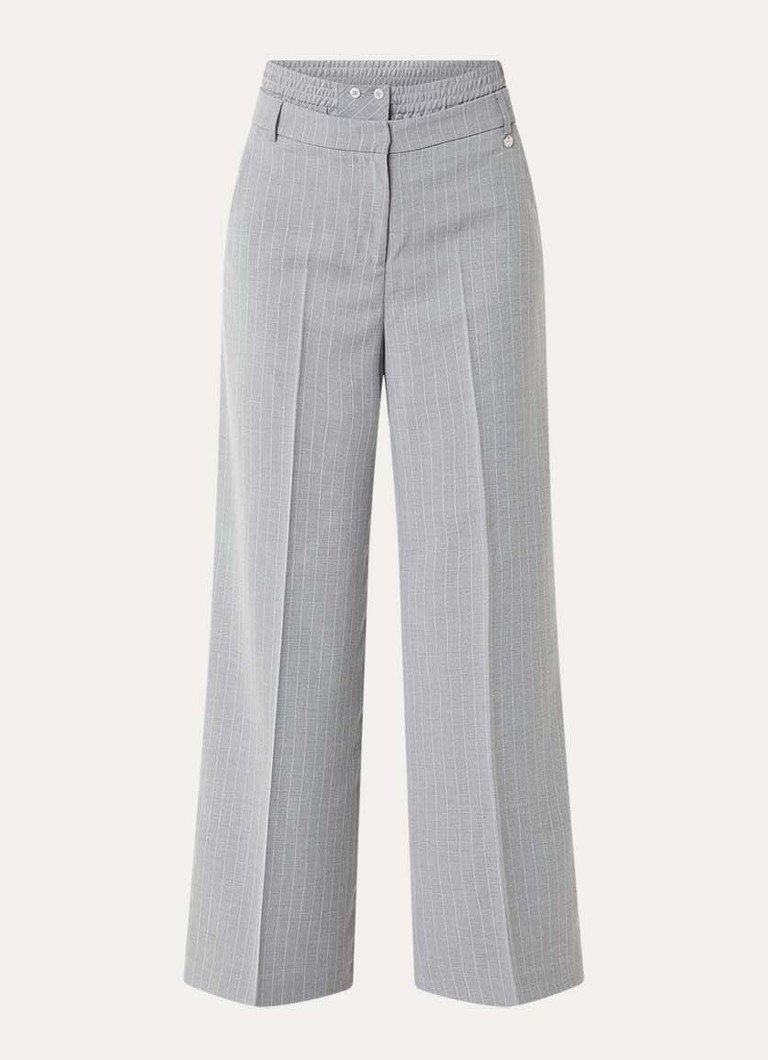 Liu Jo Dames Lungo high waist straight fit pantalon met print en steekzakken in de kleur Grijs