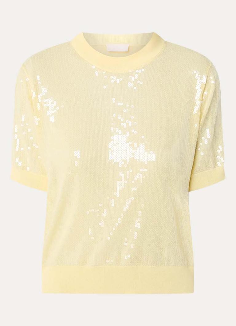 Liu Jo Dames Top met pailletten in de kleur Lichtgeel