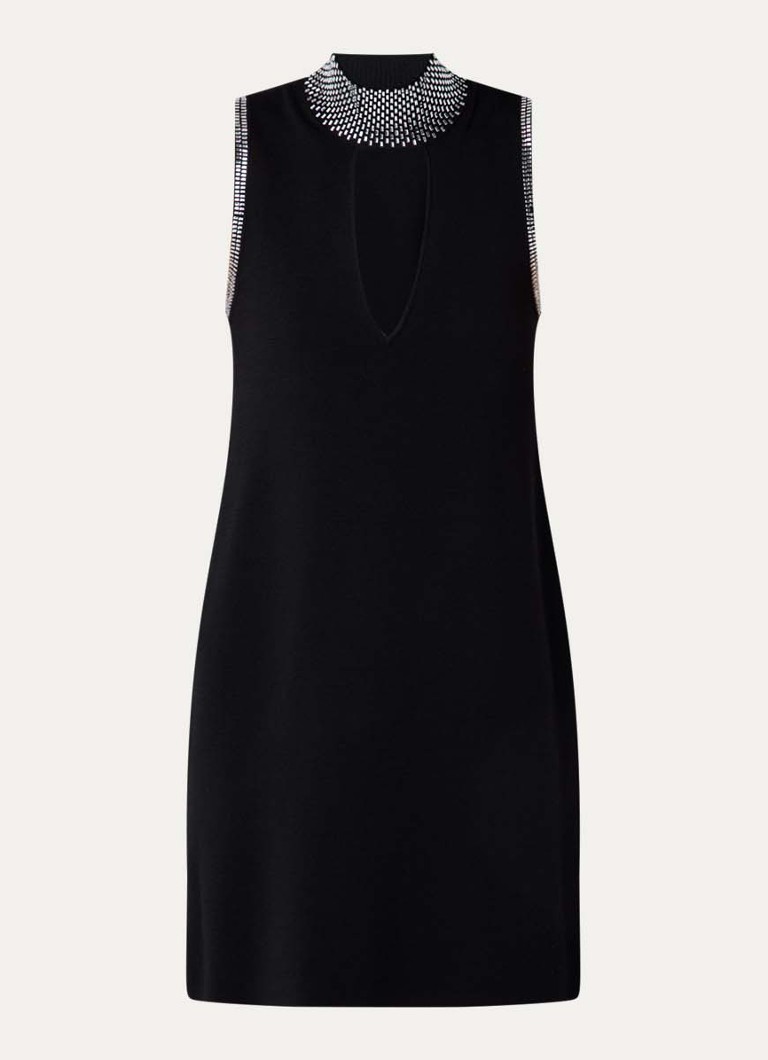 Liu Jo Dames Mini jurk met strass en cut-out detail in de kleur Zwart
