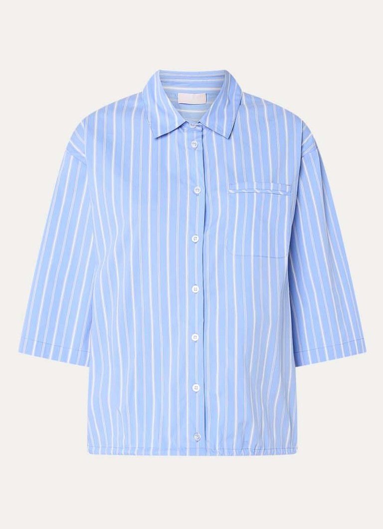 Liu Jo Dames Blouse met streepprint en trekkoord in de kleur Blauw