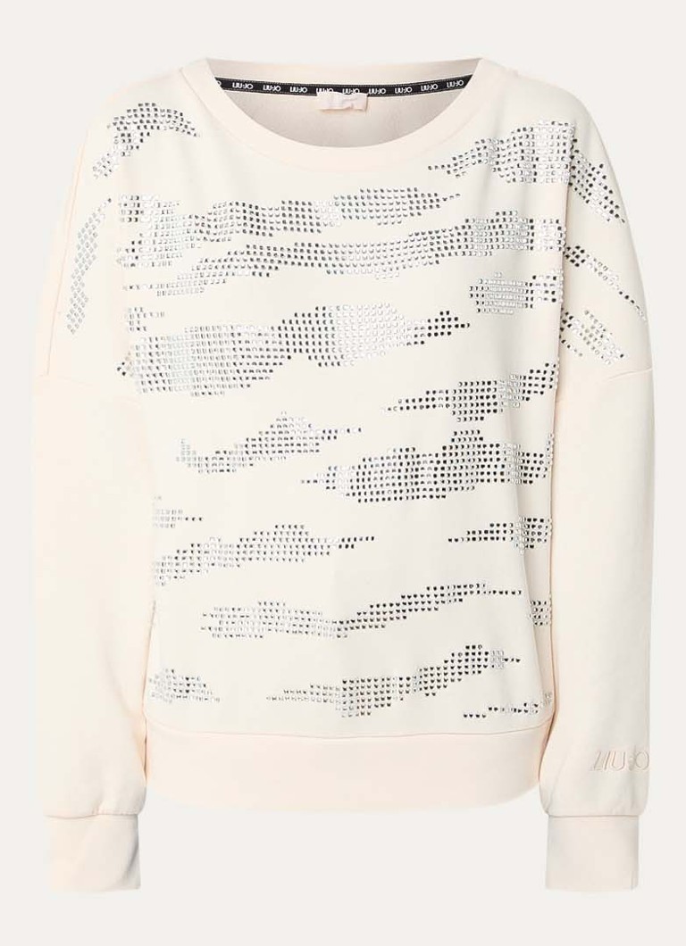Liu Jo Dames Sweatshirt met strass in de kleur Zalmroze