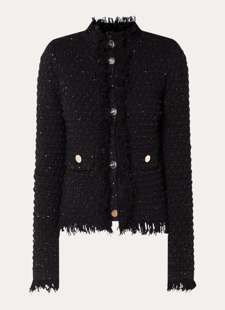 Liu Jo Dames Giacca jack met tweed-look in de kleur Zwart