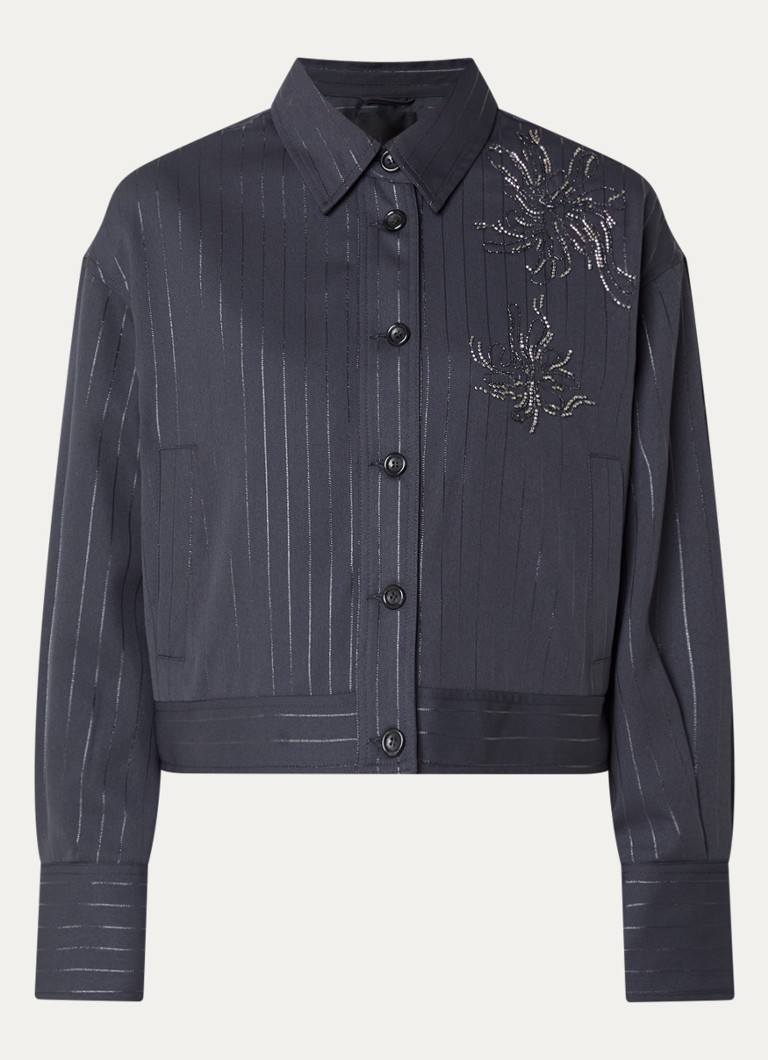 Liu Jo Dames Jack met strass en streepprint in de kleur Grijs