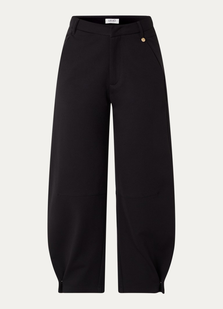 Liu Jo Dames High waist tapered fit pantalon met steekzakken in de kleur Zwart