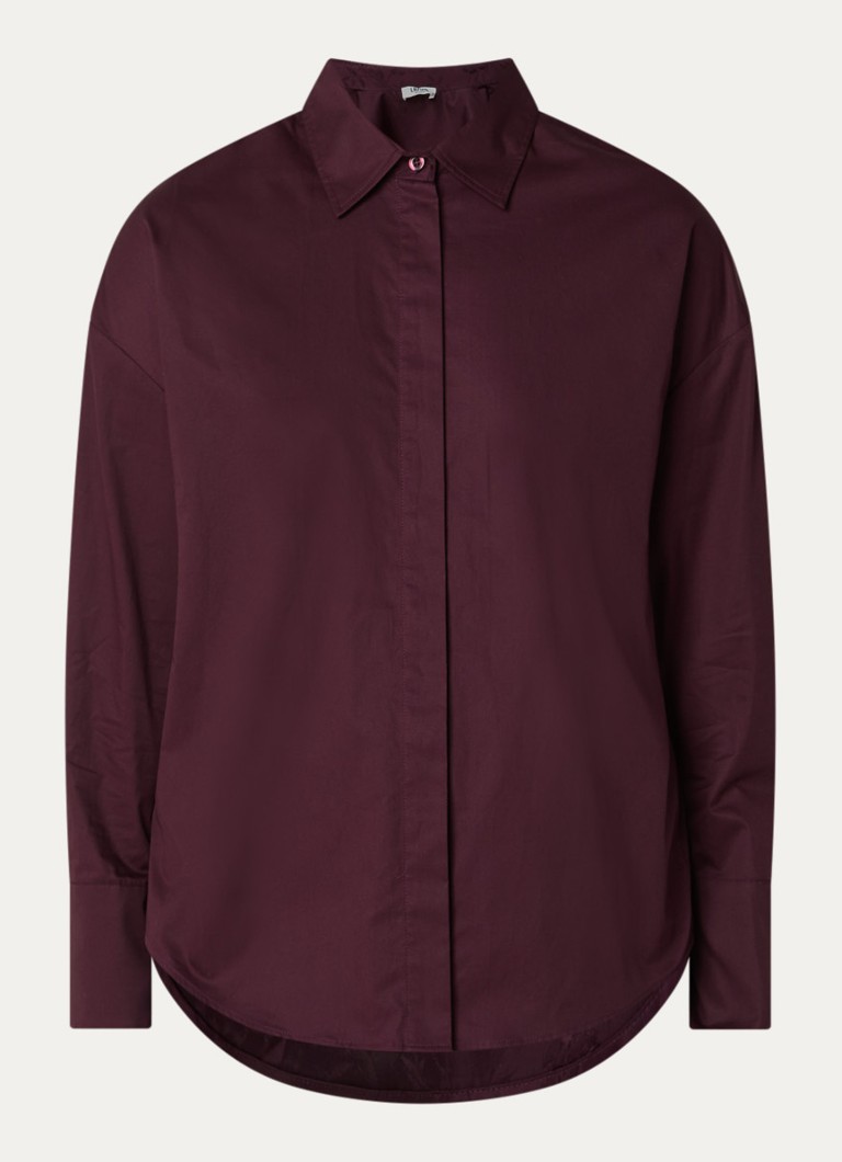 Liu Jo Dames Blouse met cut out detail in de kleur Aubergine