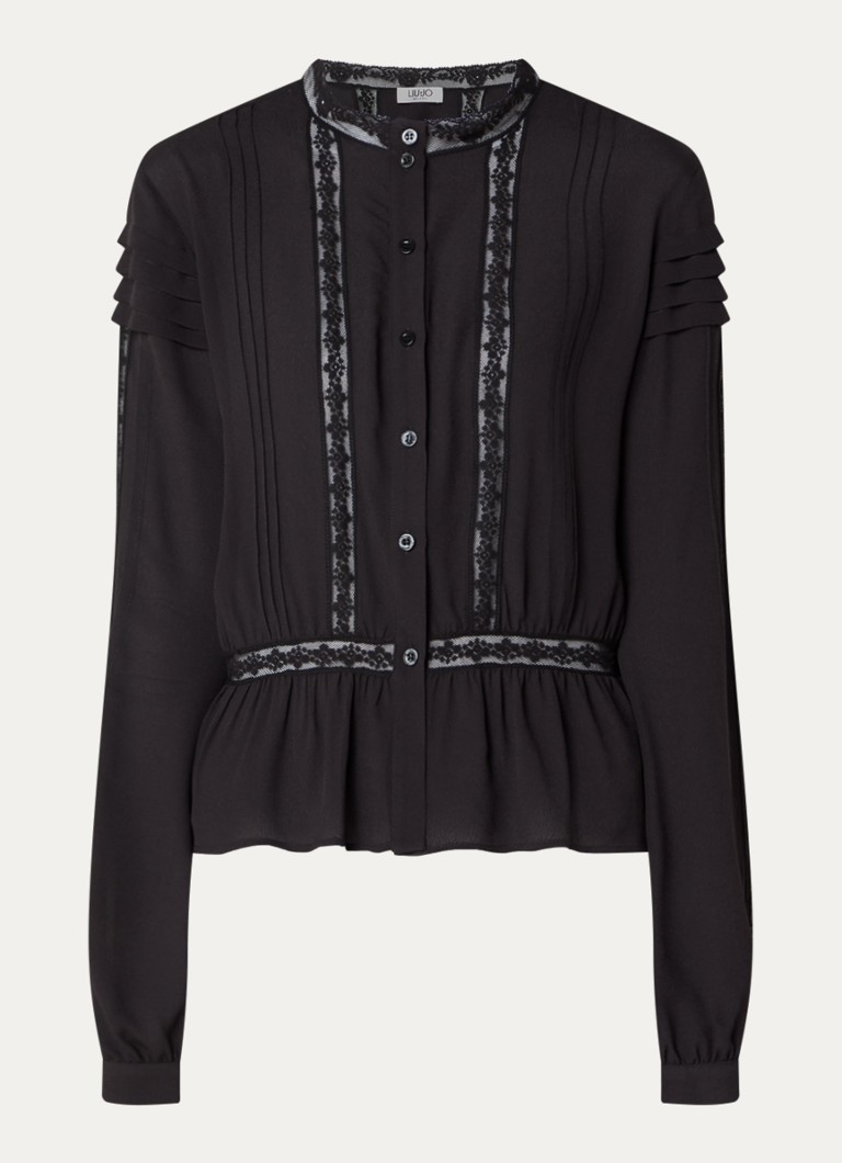 Liu Jo Dames Tunic blouse met broderie in de kleur Zwart