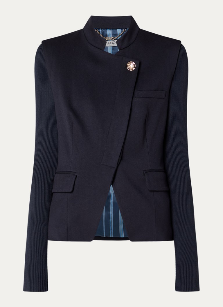 Liu Jo Dames Blazer met opgestikte zakken in de kleur Donkerblauw