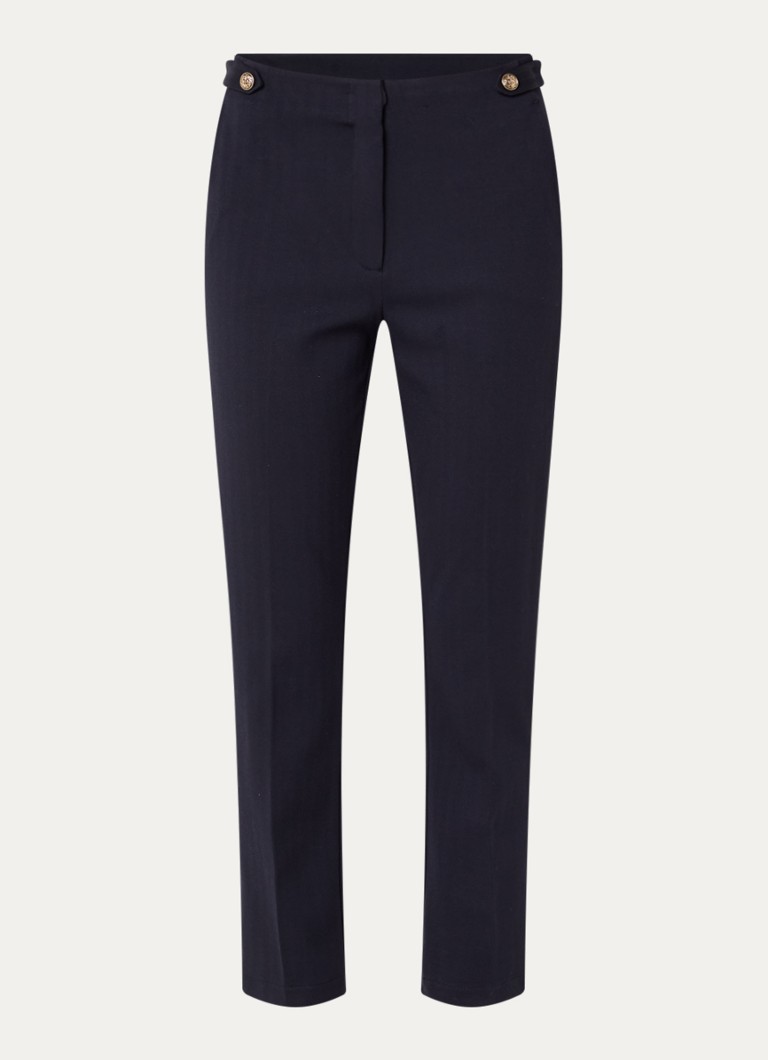 Liu Jo Dames Mid waist slim fit pantalon met steekzakken in de kleur Donkerblauw