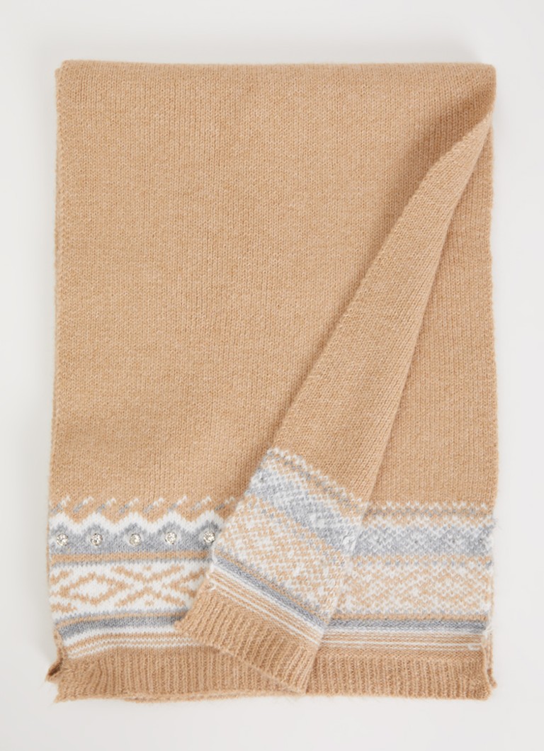 Liu Jo Dames Sjaal met strass 180 x 33 cm in de kleur Camel