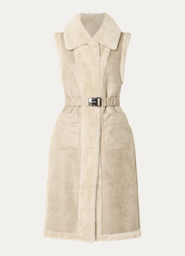 Liu Jo Dames Gilet van imitatiebont in de kleur Creme