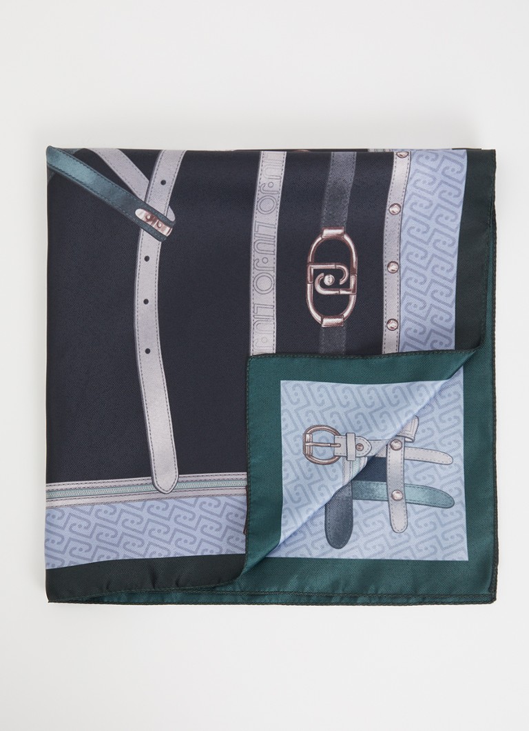Liu Jo Dames Sjaal met print 50 x 50 cm in de kleur Blauw