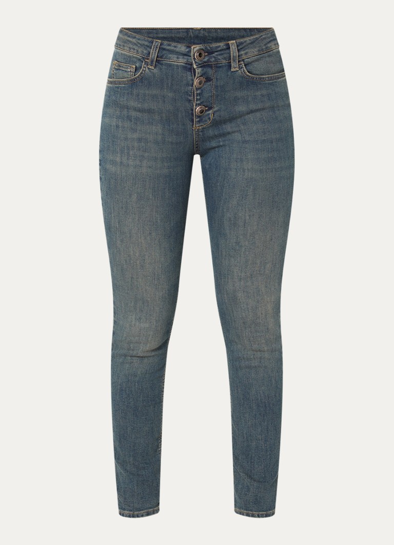 Liu Jo Dames Low waist skinny fit jeans met gekleurde wassing in de kleur Indigo
