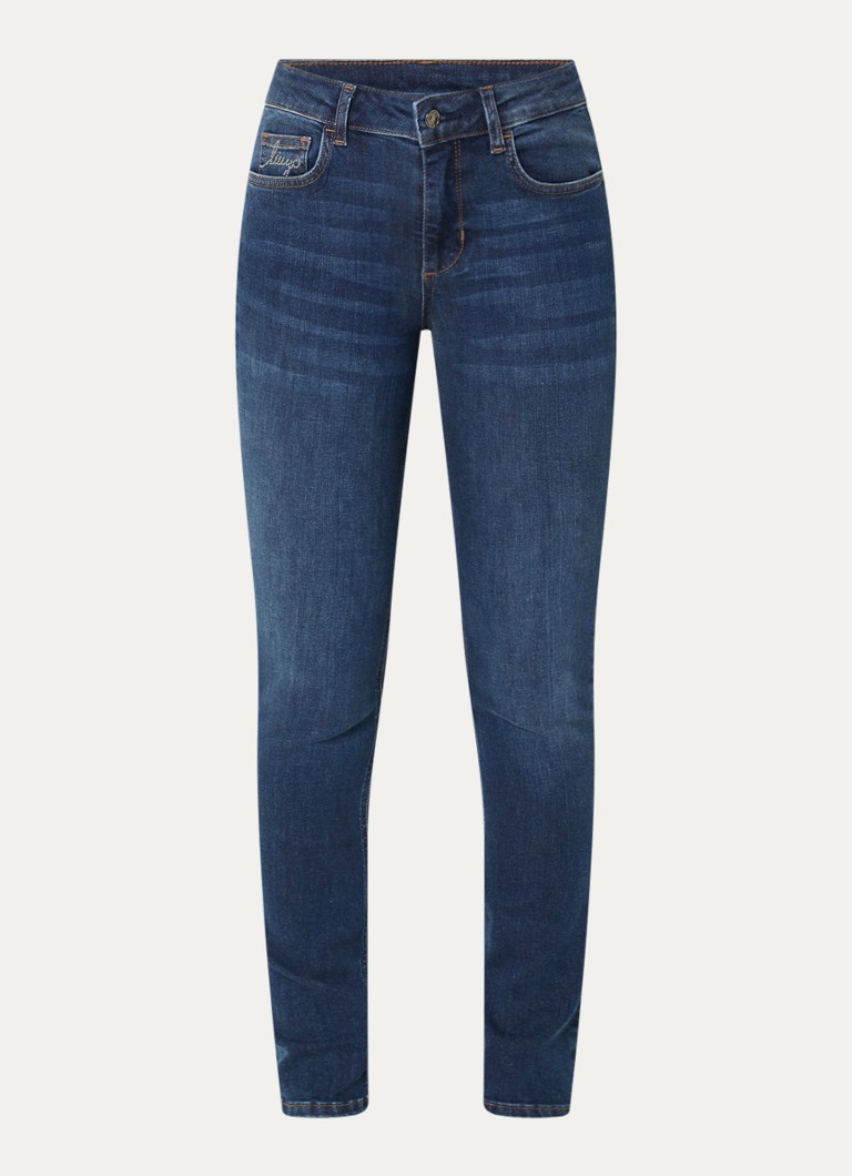 Liu Jo Dames Low waist skinny fit jeans met medium wassing in de kleur Indigo