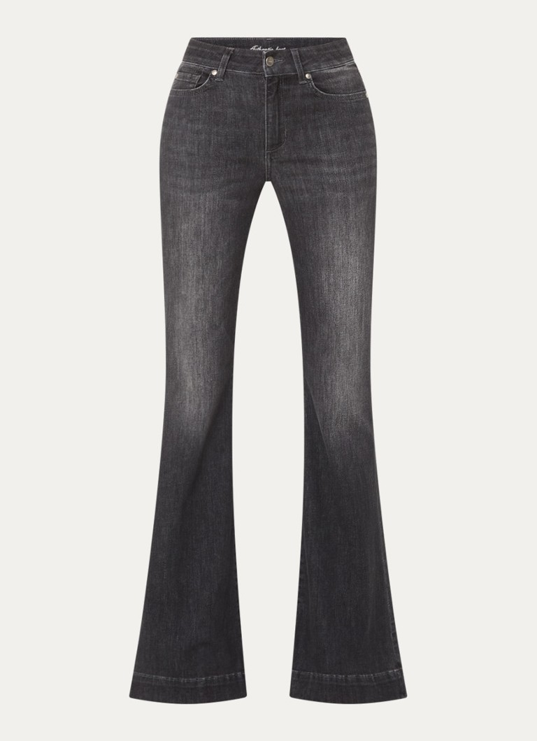 Liu Jo Dames High waist flared jeans met gekleurde wassing in de kleur Antraciet