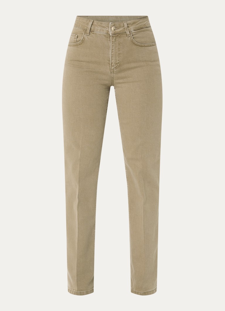 Liu Jo Dames High waist flared fit jeans met gekleurde wassing in de kleur Khaki